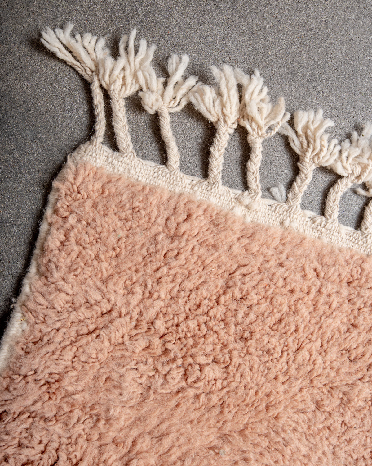 Modern, designer, handcrafted Berber rug from Morocco. Beniourain carpet with beautiful colours and patterns and fluffy wool texture.
